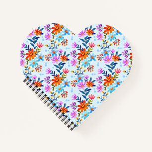 Beautiful Flowers And Leaves Pattern  Notebook