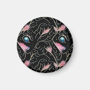 Beautiful Flowers and Swirls Pattern Magnet