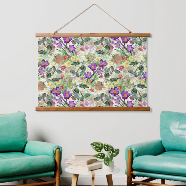 Beautiful Flowers Blooming Summer Garden           Hanging Tapestry (Living Room)
