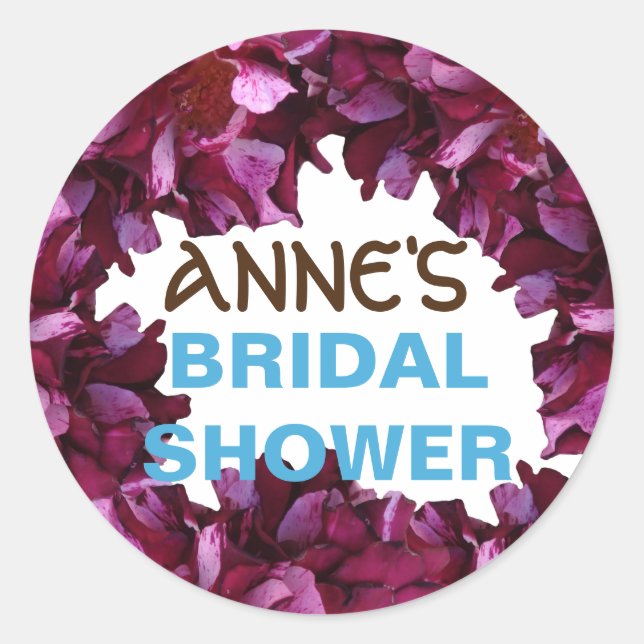 Beautiful Flowers Bridal Shower Sticker (Front)