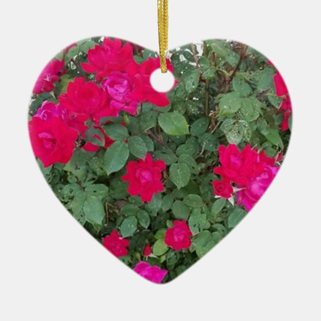 Beautiful Flowers Ceramic Tree Decoration (Front)