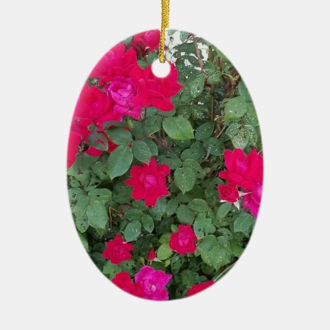 Beautiful Flowers Ceramic Tree Decoration (Front)