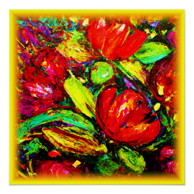 "Beautiful Flowers" Cute Art. Buy Now Poster (Front)