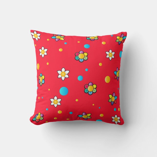 Beautiful flowers cute pattern for Kids Room Cushion (Front)