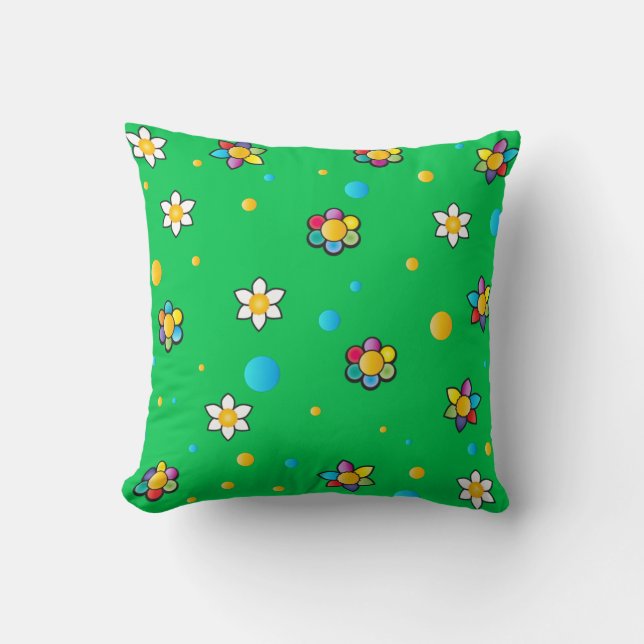 Beautiful flowers cute pattern for Kids Room Cushion (Front)