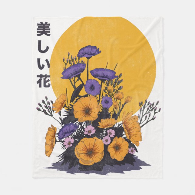 beautiful Flowers Fleece Blanket (Front)