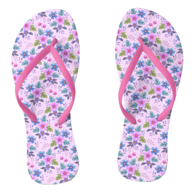 Beautiful Flowers Floral Pattern-36841 Flip Flops (Footbed)