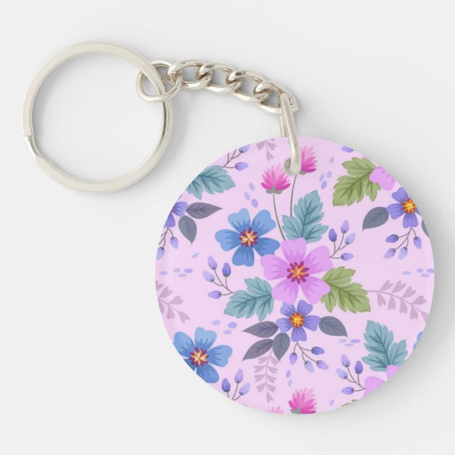 Beautiful Flowers Floral Pattern-36841 Key Ring (Front)