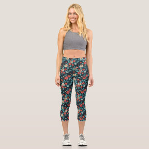 Beautiful Flowers Floral Pattern-48965 Capri Leggings