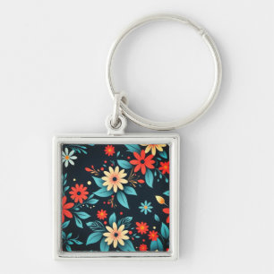 Beautiful Flowers Floral Pattern-48965 Key Ring