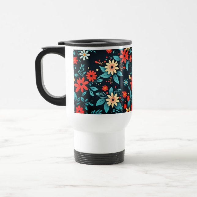 Beautiful Flowers Floral Pattern-48965 Travel Mug (Left)