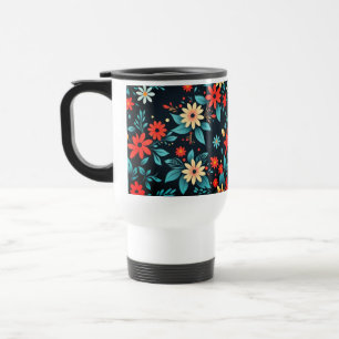 Beautiful Flowers Floral Pattern Travel Mug