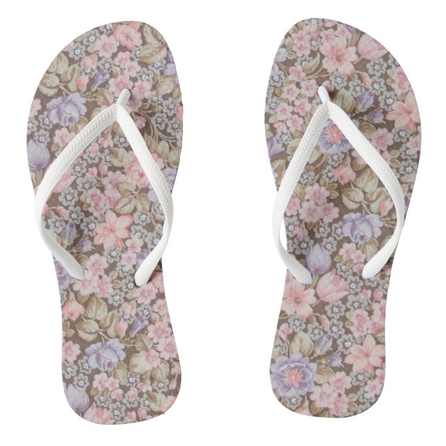 beautiful flowers floral textures flip flops (Footbed)
