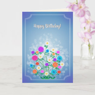 Beautiful Flowers Happy Birthday Card