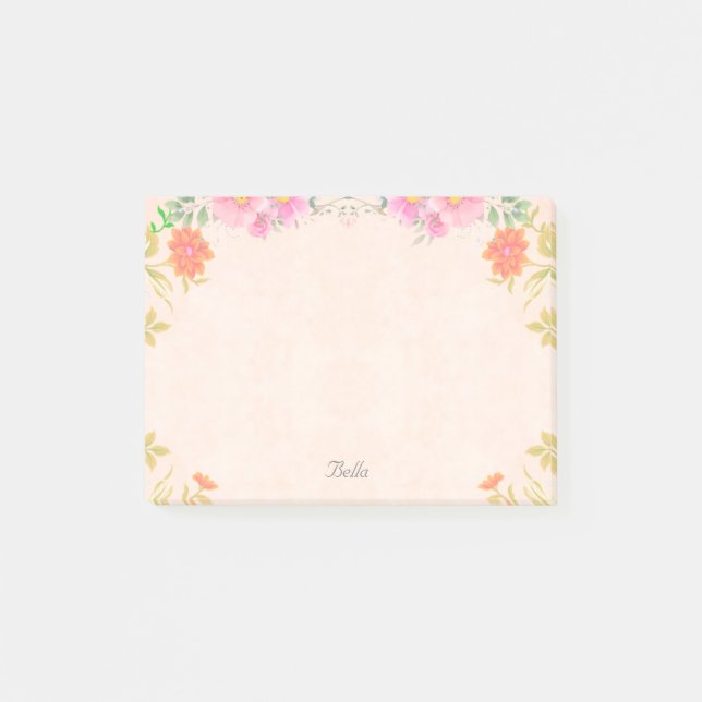 Beautiful Flowers in Pastel Colours Post-it Notes (Front)