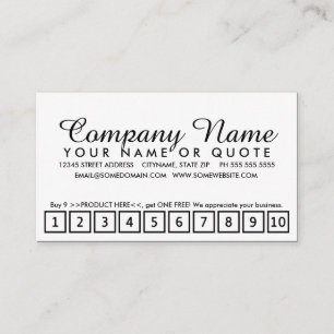 beautiful flowers loyalty program card