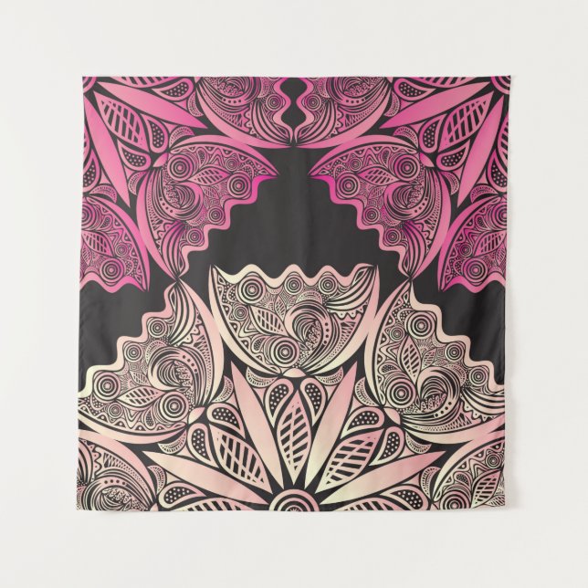 Beautiful flowers nature pattern background Vintag Tapestry (Front)