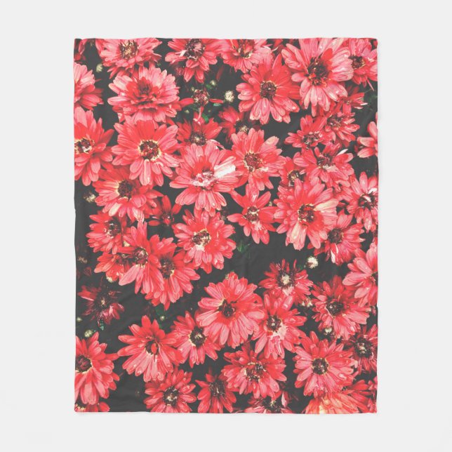 beautiful flowers of red colour, flower pattern, b fleece blanket (Front)