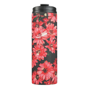 beautiful flowers of red colour, flower pattern, b thermal tumbler