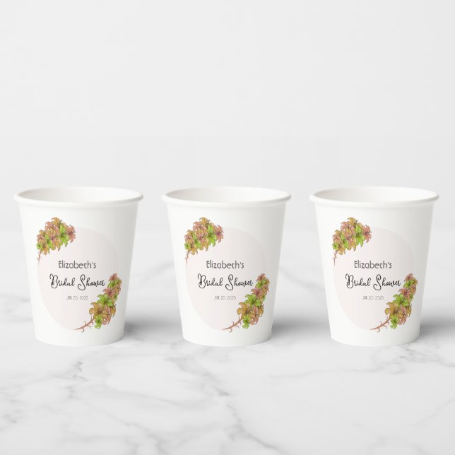Beautiful flowers paper cups (Multi)