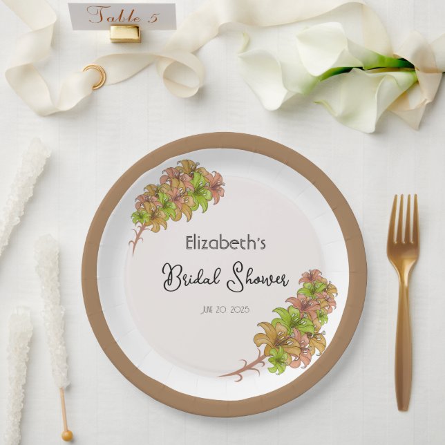 Beautiful flowers paper plate (Wedding)