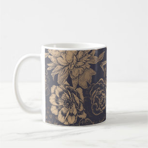 Beautiful flowers peonies, roses and butterflies. coffee mug