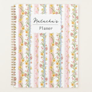 Beautiful flowers Pinky Retro Shabby Personalised Planner