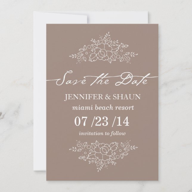 beautiful flowers save the date (Front)