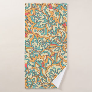 beautiful flowers seamless pattern. floral vintage bath towel