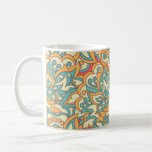 beautiful flowers seamless pattern. floral vintage coffee mug