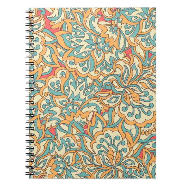 beautiful flowers seamless pattern. floral vintage notebook (Front)