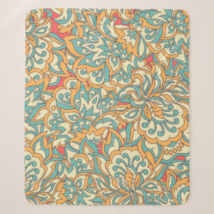beautiful flowers seamless pattern. floral vintage sherpa blanket
