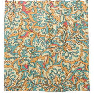 beautiful flowers seamless pattern. floral vintage shower curtain