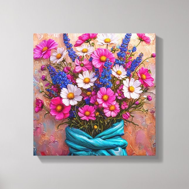 Beautiful flowers still life canvas print (Front)