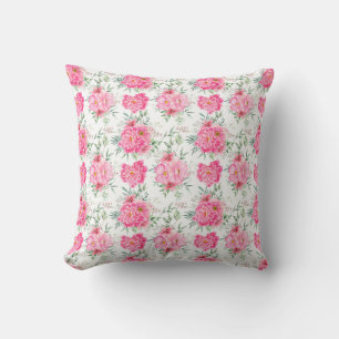 Beautiful Flowers Watercolor Floral Pattern Cushion