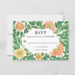 Beautiful Flowers Watercolor Painting RSVP Card