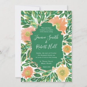 Beautiful Flowers Watercolor Painting Wedding Invitation