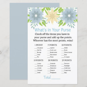 Beautiful flowers What's in your purse game