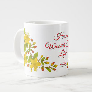 Beautiful flowers with good vibes large coffee mug
