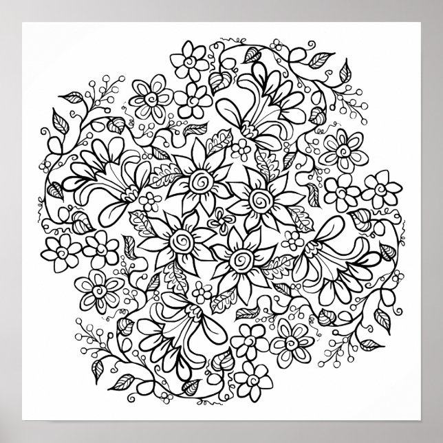 Beautiful Flowers You Colour Poster (Front)