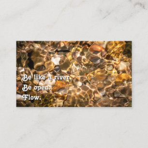 Beautiful flowing water with motivational quote business card