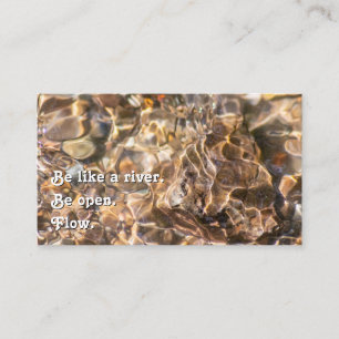Beautiful flowing water with motivational quote business card