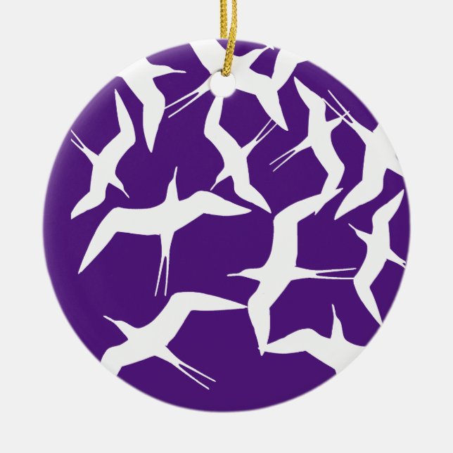 Beautiful Flying Birds Pattern Product Ceramic Tree Decoration (Front)