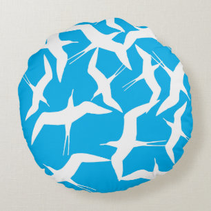 Beautiful Flying Birds Pattern Product Round Cushion