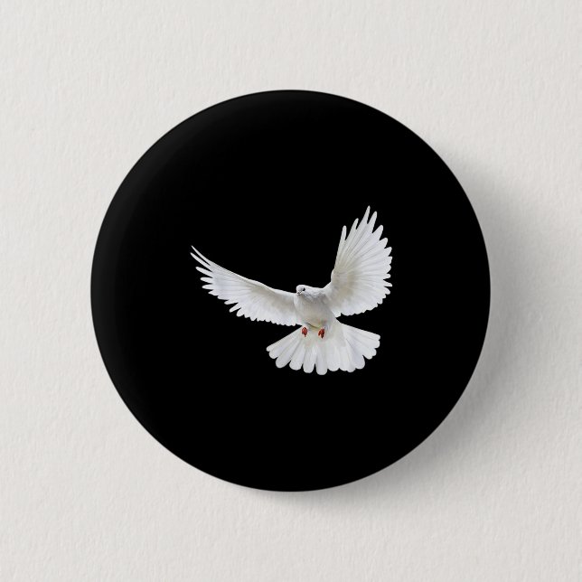 Beautiful Flying Peaceful White Dove Photo Silhoue 6 Cm Round Badge (Front)