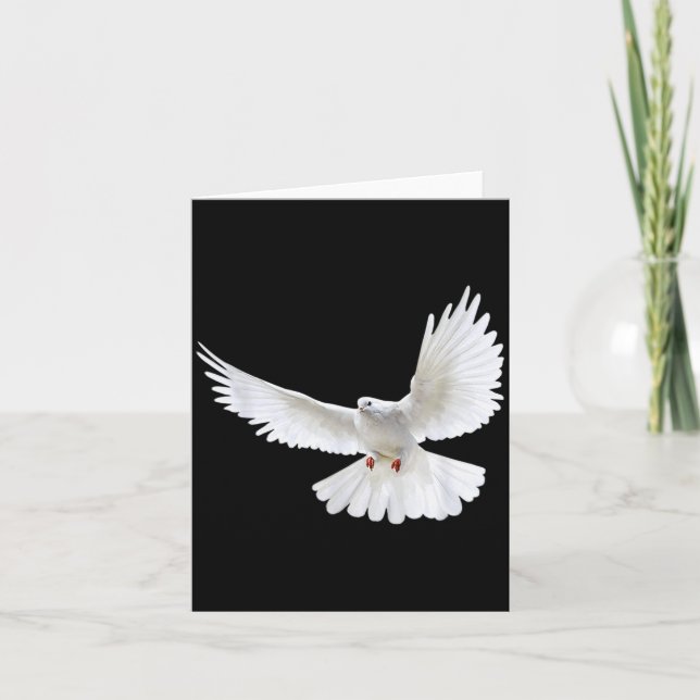 Beautiful Flying Peaceful White Dove Photo Silhoue Card (Front)
