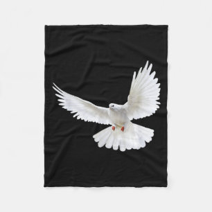 Beautiful Flying Peaceful White Dove Photo Silhoue Fleece Blanket