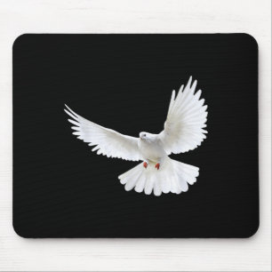 Beautiful Flying Peaceful White Dove Photo Silhoue Mouse Mat