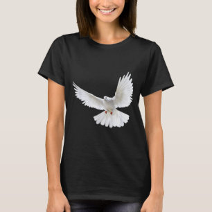 Beautiful Flying Peaceful White Dove Photo Silhoue T-Shirt