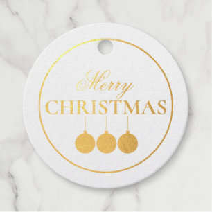 Beautiful Foil Tag Merry Christmas with 3 Ornament